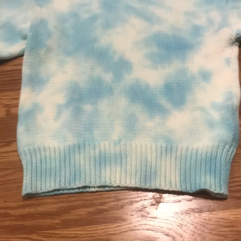 NWT Free People x LoveShackFancy Gallatin Pullover Sweater Aqua Small